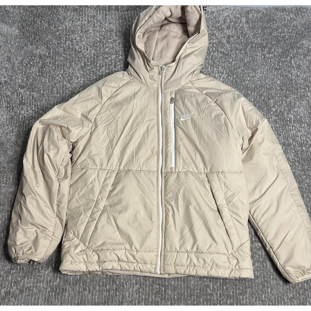 Nike Therma Fit Size L Hooded Zip Puffer Windrunner Jacket Coat DD6857-206